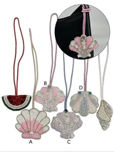 Handmade Beaded Shell Bag Charm, Boho Style Purse Decoration, Unique Seashell Design, Perfect for Handbags & Purses