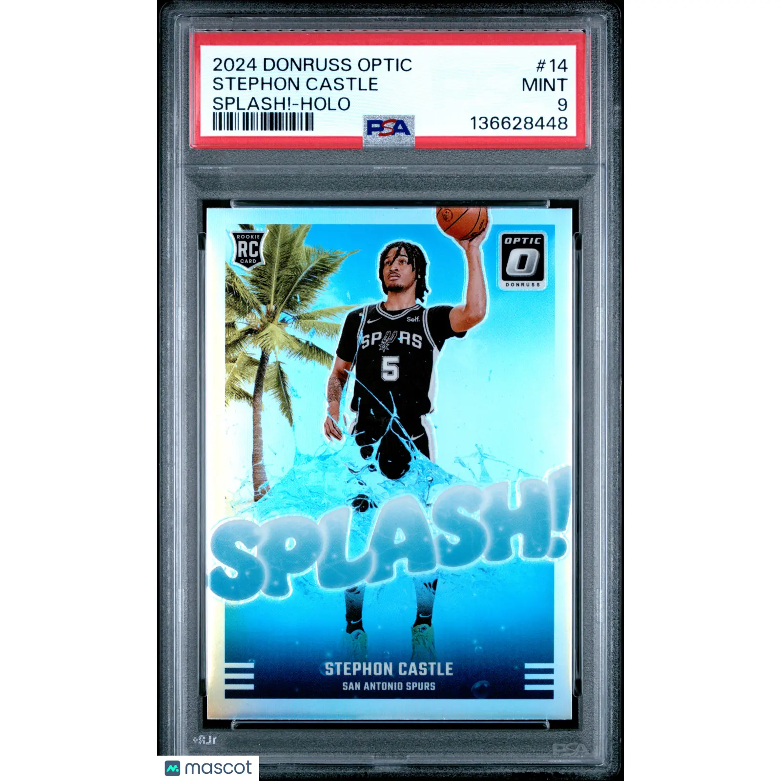 2024-25 Panini Donruss Optic - Splash! Stephon Castle #14 Holo Prizm (RC) PSA 9