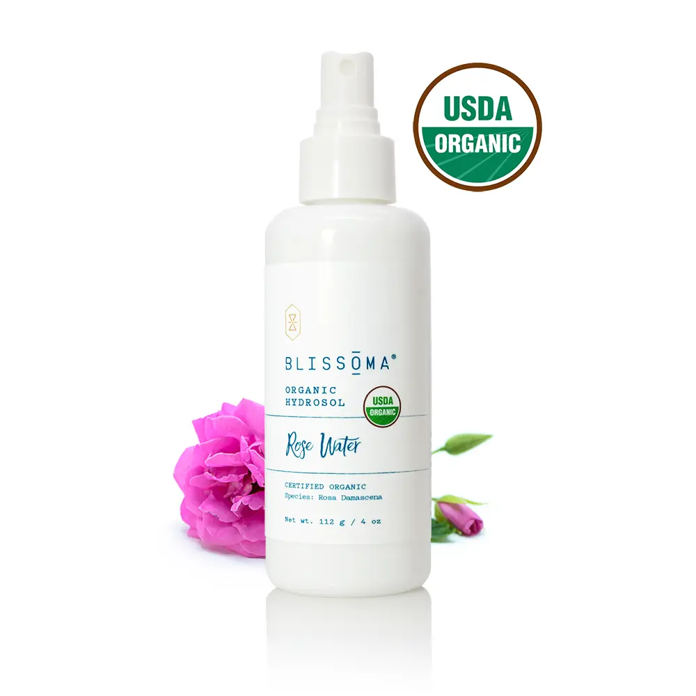 Blissoma Rosewater - Moroccan - Certified Organic hydrating and aromatic spray for skin, air, linens and aromatherapy