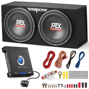 MTX TNE212D 12" 1200W Dual Loaded Car Subwoofers Box & Planet 1500W Amp with Kit MTX TNE212D 12" 1200W Dual Loaded Car Subwoofers Box & Planet 1500W Amp with Kit