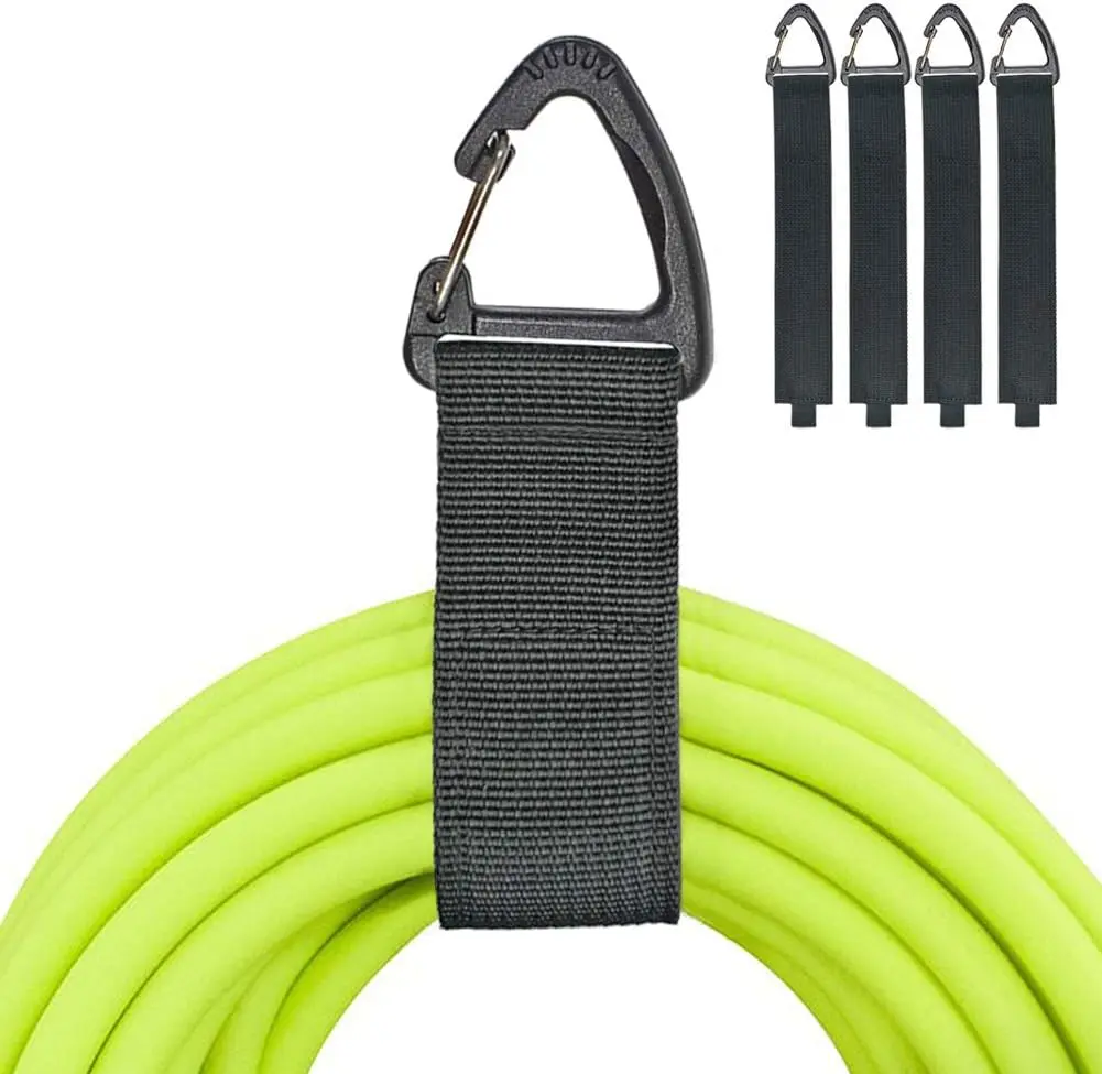 4-Pack Heavy-Duty Durable L-Size Extension Cord Holder Organizers with 16-In Storage Straps, Triangle Buckle, 100 ft Capacity, 50 lbs Max Load for Garage, Boat Home Organization Hooks & Rails Supplies