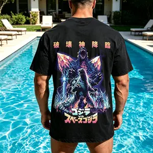 Godzilla Shirt Vintage Monster Movie Unisex Oversized Acid Wash Lightweight Cotton T-Shirt Kaiju Graphic Tee Retro Sci-Fi Film Inspired Tee Grunge Aesthetic Crewneck Streetwear Men Shirts Gift For Godzilla Fans