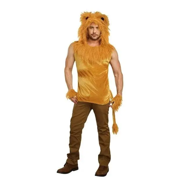 Lion - King of the Jungle - Hooded Top - Costume - Men's - 3 Sizes