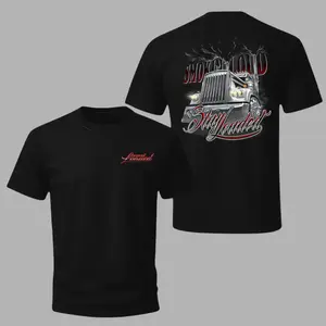 FSD Racing Stay Loaded T-Shirt with 2 Sides Graphic, Back Smoke Loud Semi Truck Print with Chrome Detailing and Bold Script Logo, Front Stay Loaded Red Lettering, Soft Cotton Blend Shirt, Streetwear for Men and Women, Gift for Truckers