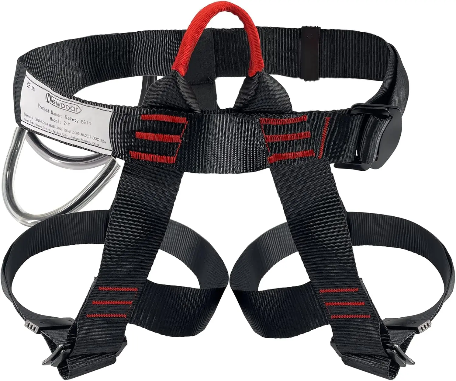 NEWDOAR CE Certified Half-Body Climbing Harness, Lightweight Adjustable Polyester Gear for Rock Climbing, Mountaineering, and Outdoor Activities