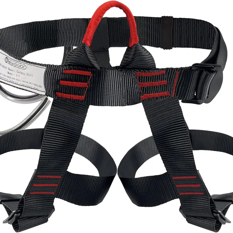 NEWDOAR CE Certified Half-Body Climbing Safety Harness - 1.23 lb Durable Material High-Strength Polyester, 20.5"-33.9" Adjustable Waist Safety Belt for Arborist, Girls, Rock Climbing, CE 1282 EN353-1:2002 Standards