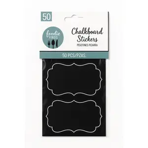 Customizable Chalkboard Sticker Labels, 50 Pack