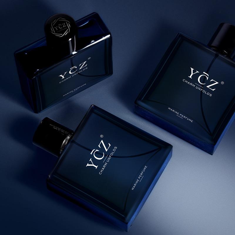 YCZ Cologne Midnight Marine Eau De Parfum for Men 1.7oz 50ml Long Lasting Floral Fruity Woody Notes Edp Perfume Spray Elegant Scent
