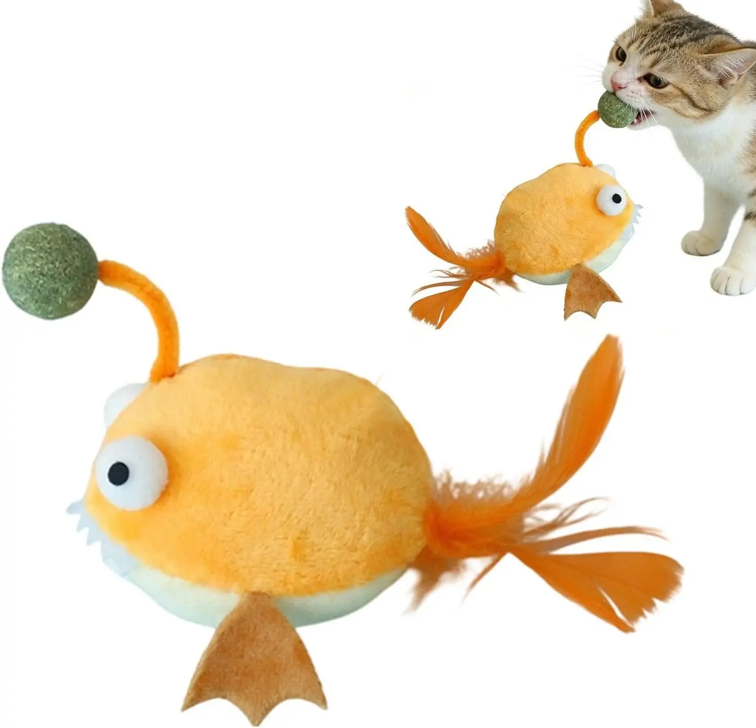 Catnip Toy - Plush catnip chew toy with bell, suitable for kittens| The soft plush catnip toy with a bell can encourage cats to chew, stimulate their senses, and promote interactive play indoors