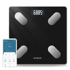 NUTRI FIT Smart Scale for Body Weight Composition Monitor  Bathroom Digital Weighing with BMI Fat Mass Accurate Home User Equipment Sync Apps