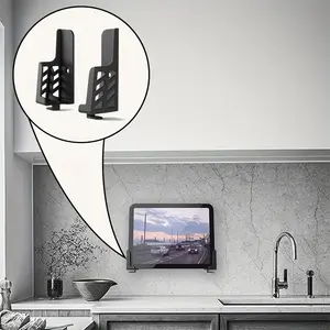 Universal Tablet Wall Mount Stand, Fits iPhone/iPad/kindle/e-Books, Adhesive or Screw Fixed, Bedside Phone Charging Holder with Cable Management