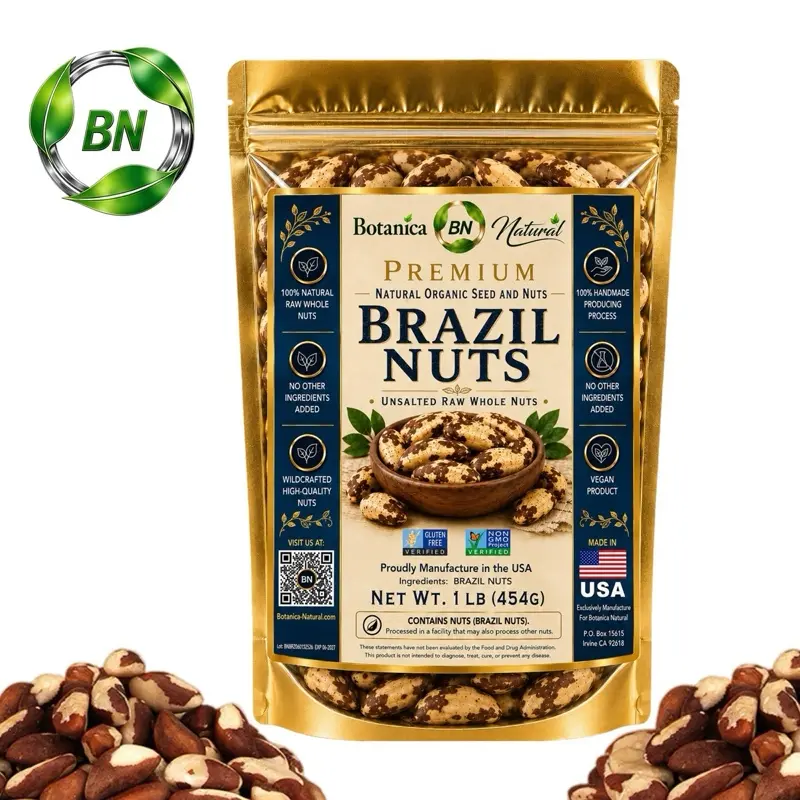 BN BRAZIL NUTS 1 LB PREMIUM WILDCRAFTED NATURAL AND ORGANIC GREAT FLAVOR