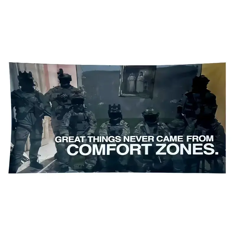 "No Comfort Zones" Motivational Tapestry, Durable Wall Hanging, Inspirational Wall Art for Bedroom, Living Room & Dorm Room, College Flag Banner, Home Decor Gift