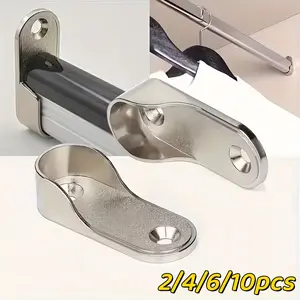 2/4/6/10pcs heavy-duty wardrobe pole end brackets and thickened accessories for safe installation of hangers - easy to assemble
