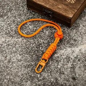 Outdoor Rock Climbing Colorful Paracord Snake Knot Keychain Camping Rescue Emergency Rope Metal Clip Handmade Lanyard