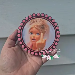Middle Finger Doll Meme Cardstock Car Freshie