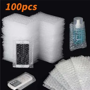 100-Pack Clear Bubble Out Bags for Packing & Shipping(5.9*7.87''/15*20 cm) – Double-Wall Bubble Cushioning Pouch for Moving & Fragile small Items Storage