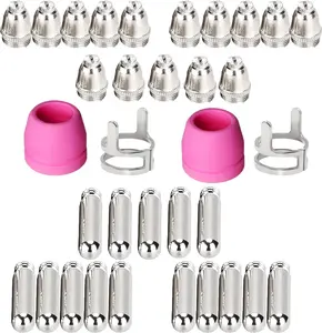 Plasma  Consumables Non-Touch AG60  Contact Tips 34 count Long-Term Plasma Accessories Red Copper Extended Long Tip Electrode Nozzles for AG-60/SG55/WSD60 Plasma   Pilot Arc