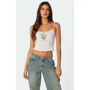 Edikted Women's Divine Hearts Pointelle Tank Top