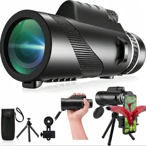 90x High-Power Monocular Telescope With Phone Holder And Tripod - Manual Focus, ABS Material, 80mm Objective Lens, Suitable For Wildlife Observation, Bird Observation, Hunting, Camping, Travel, And Concert Viewing