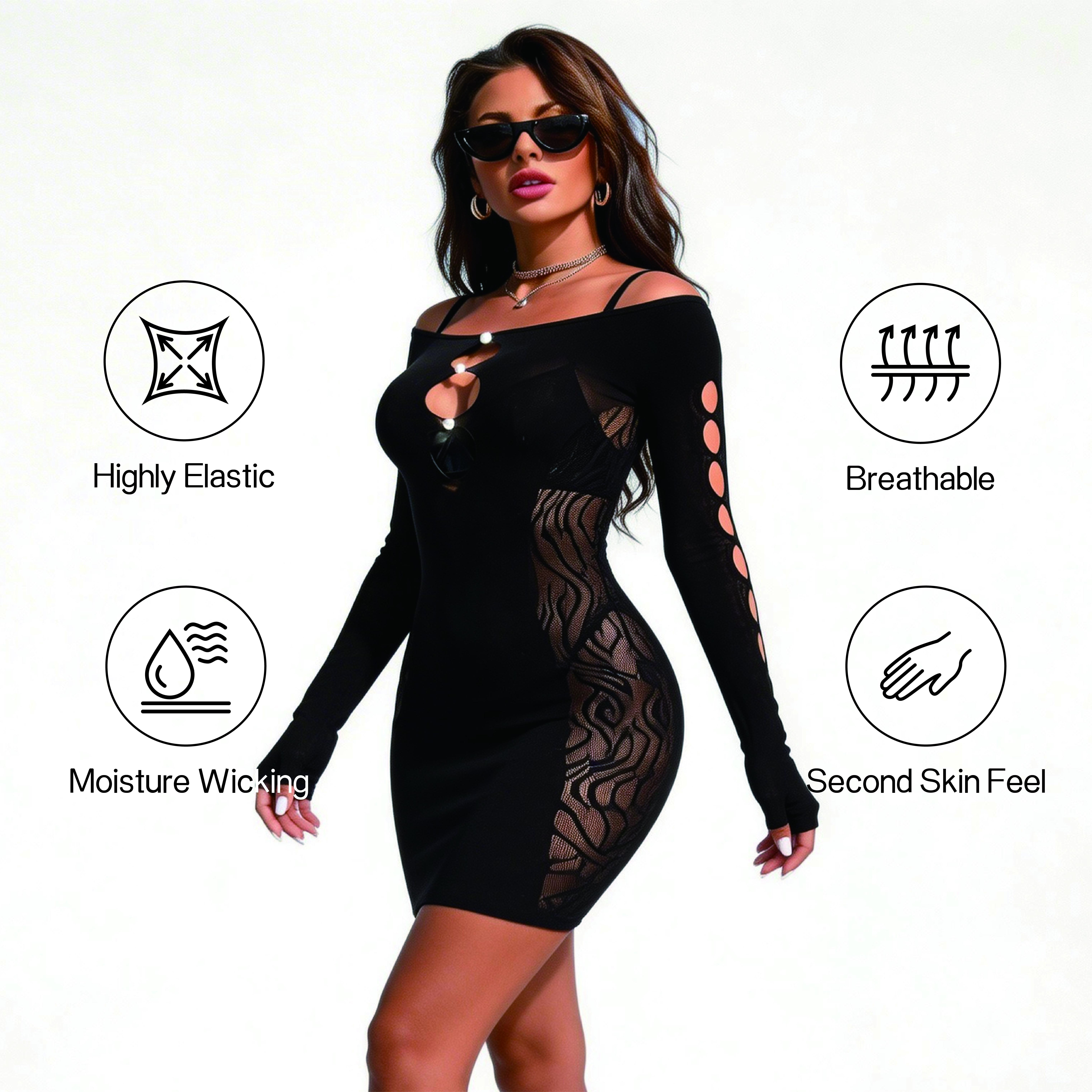 Sexy Cutout Bodycon Dress | Black Long Sleeve Mini Dress for Date  NightThis dress gives you the most snatched waist eversculpts your curves  perfectly. - TikTok Shop