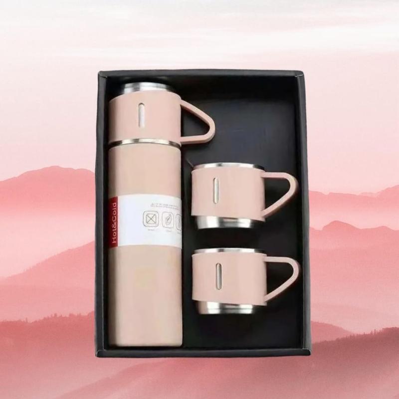 500ML Stainless Steel Vacuum Flask Gift Set Office Business Style Thermos Bottle Outdoor Hot Water Thermal Insulation Couple Cup