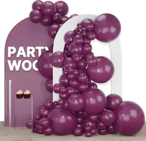PartyWoo Dark Purple Balloons 140pcs Different Sizes Pack of 18 12 10 5 Inch Dusty Plum Royal Purple Boho Neutral Balloon Arch Kit for Baby Shower Butterfly Birthday Party Decorations Purple-F13