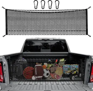 Premium Truck Bed Cargo Net for Pickup Trucks - Trunk Organizer, Storage Mesh Net Compatible with Chevrolet Silverado, F150, GMC