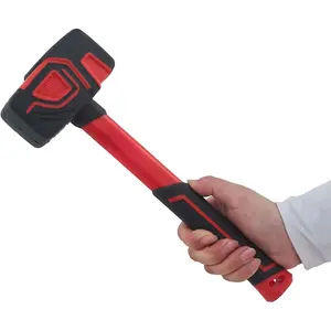 Rubber Mallet, Rubber Mallet Hammer with Hook, 20 oz Rubber Hammer with Solid Rubber Head & Non-Slip Soft Grip, Mallet Hammer for Woodworking, Flooring, DIY Projects and Soft Blow Tasks