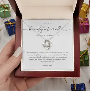 To My Aunt Necklace Gift, Love Knot Jewelry For Aunt, Mom, or Sister For Birthday, Wedding, or Holidays