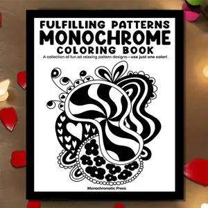 Adult Coloring Book Single Color Pages, Relaxing Art Therapy for Stress Relief & Creativity, Landscape Floral Designs Included