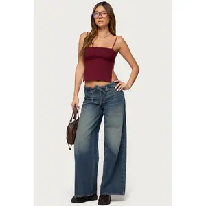 Niah Lace Up Low Rise Baggy Jeans