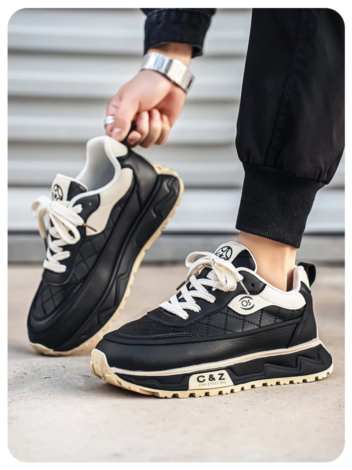 Men's New Season Trendy Casual Sports Running Training Shoes, Non-Slip Height Increasing Dad Sneakers, All-Season Comfortable Footwear, Platform Running Shoes, Sporty Running Fashion