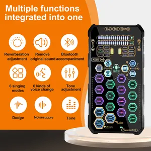 SK9handheld mini soundcard,voicechangerrecording set, live sound card - suitable for various typesof mobilephonemodels and computers, equipped withprofessional chipsetcan be used for gamingsingingmicrophone mini microphone Portable Audio Interface podcast
