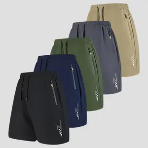 Men's Quick-Dry Running Shorts - Lightweight and Breathable Athletic Shorts with Elastic Waistband, Side Pockets, and Solid Color Design, Suitable for Gym Workouts, Outdoor Sports, and Casual Wear, Activewear Shorts, Sportswear, Side Pocket Design, Comfor