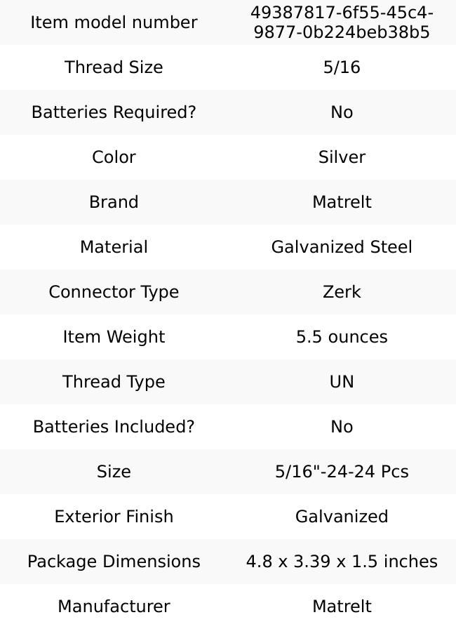 24Pcs 5/16"-24 Straight 45 90 Degree Grease Fitting Assortment Kit with Grease Z