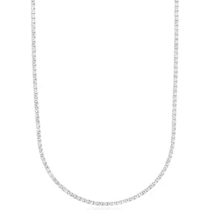 Simulated Diamond Tennis Necklace for Women, Classic 18"/20"/22" with Secure Box Clasp Safety Latch – Trending Jewelry