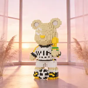 Ball Uniform Lucky Bear 3D Puzzle Building Block, Home Office Decor, Party Decoration, Ideal Gift, Handmade Craft, Collectible Statue