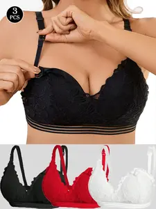 Maternity Nursing Bras for Comfort and Support with Soft Fabric Easy Fastening Hook Closure Wire-Free Design