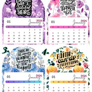 2026 Mini Magnetic Calendar: Inspirational Quotes, Cute Designs, 4.1"x5.1" Fridge Calendar, 12 Months, Encouraging Words