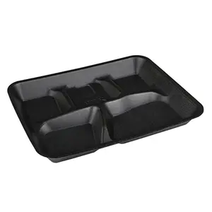 PCT  5 Compartment School Lunch Tray, Black