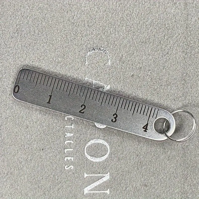 Mini Metal Ruler, Portable Thick Stainless Steel Keychain Measuring Tool, Stationery Supply for Office and School Use, Ideal for Drawing