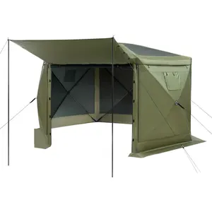 [Bellemave] Pop up Gazebo Screen Tent, 12 x 12 ft Large 6-Sided Camping Canopy Tent with Removable Top & Carry Bag, Quick-Set & Bite-Proof, Screen House Sun Shelter for 8-10 Persons Backyard Patio, Green