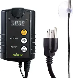 BN-LINK Heat Mat Thermostat Controller for Reptiles Digital Temperature Control with LED Display Adjustable 40°F-108°F Plug-and-Play Design UL-Listed for Safety