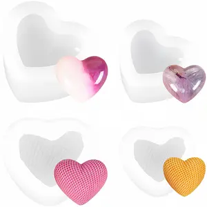 4pcs Heart Shape Silicone Molds Set, Candle Soap Resin Casting Molds, Modern Design for DIY Crafts, Perfect Gift for Home and Birthday