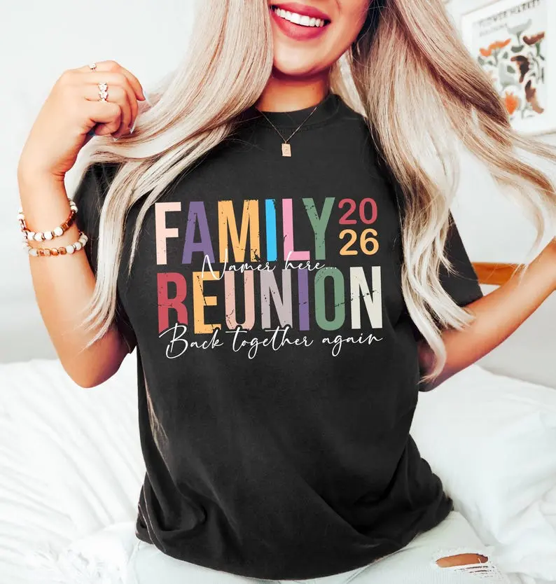 [FREESHIP] Retro Family Reunion T-Shirt 2026, Matching Style Tee, Black Family Reunion Shirt, Family Matching Apparel, Family Beach Trip Shirt, Teams Beach Trip Shirt, Casual Unisex T-Shirt, Soft Comfortable Short Sle