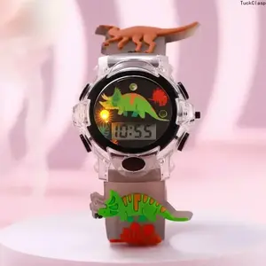 Cute Cartoon Dinosaur Pattern Digital Wristwatch for Kids – Luminous Display, Trendy & All-Match, Great for Birthday Gift & Summer Everyday Wear