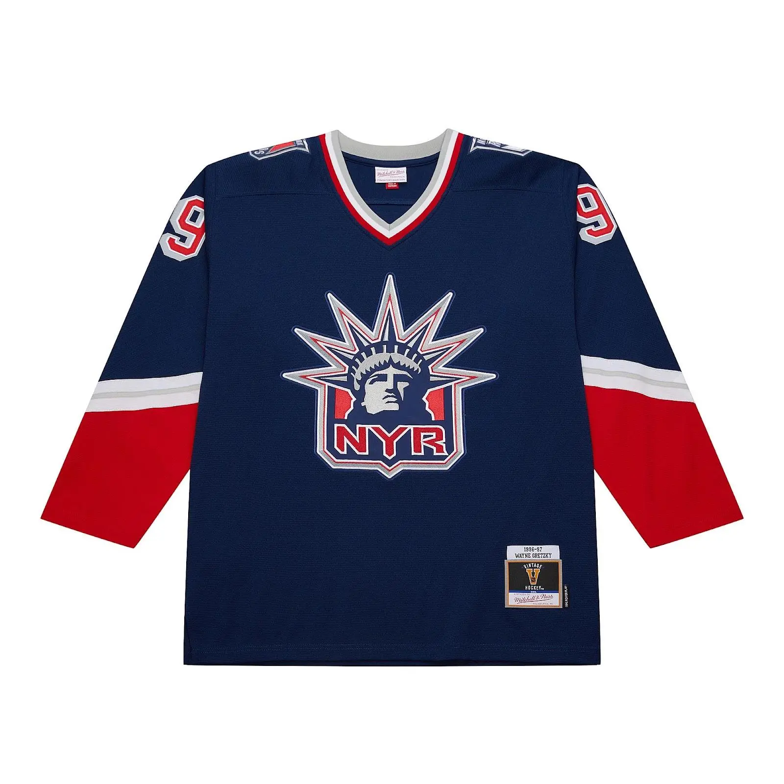 Wayne Gretzky New York Rangers 1996-97 Navy Power Play Player Jersey NHL Throwback Hockey Fan Gear Mitchell & Ness