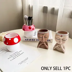 Desktop High-End Storage Decorative Items, Heart Girl Pen Holder, Mushroom Pen Holder, Desk Organizer, Office Supplies, Pen Organizer For Desk