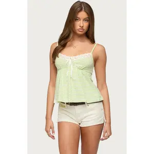 Edikted Women's Cindee Striped Babydoll Tank Top